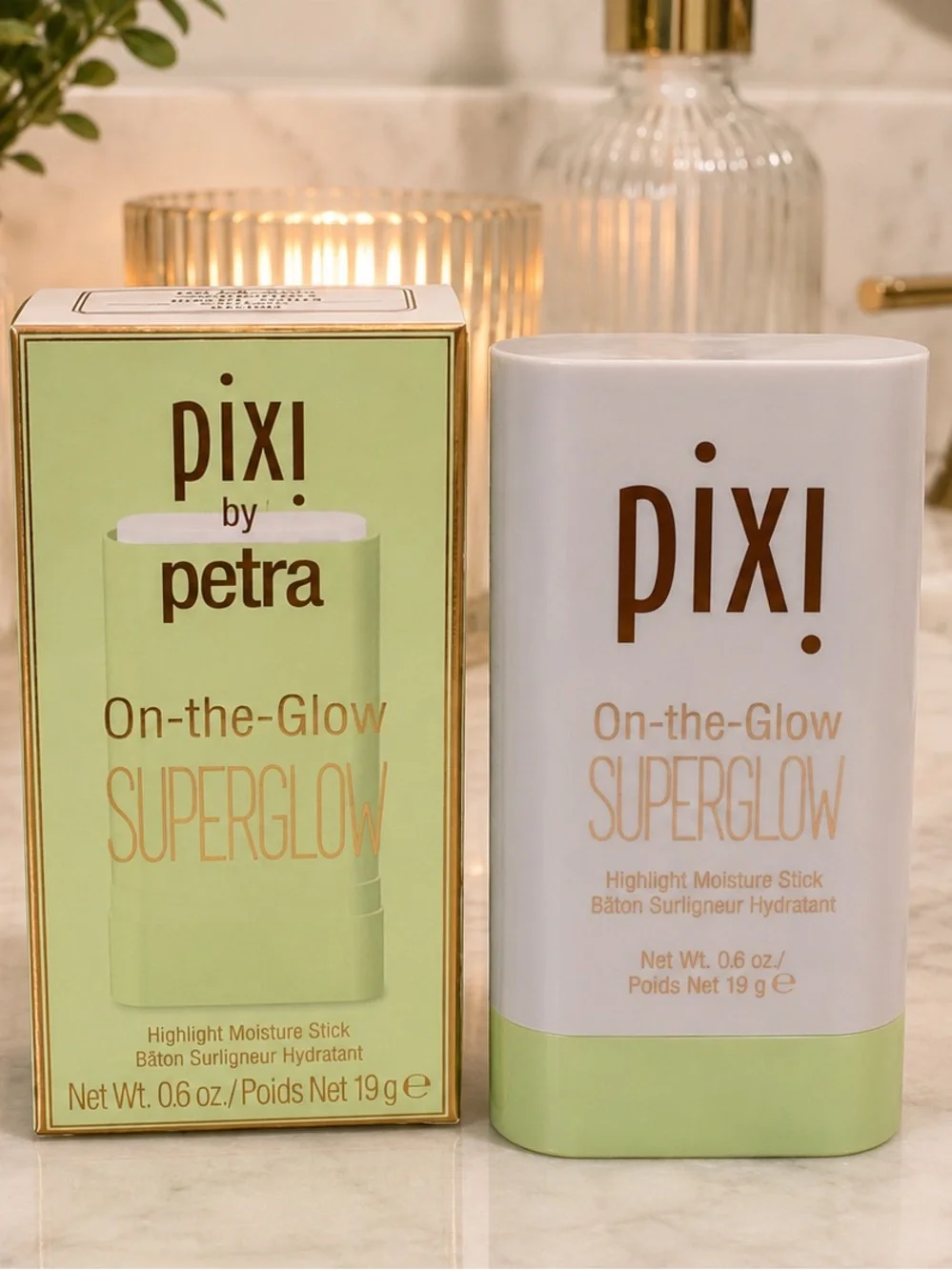 NEW Pixi On-the-Glow SuperGlow Highlight Moisture Stick Ice Pearl 0.6 oz